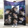 Модное фланелевое одеяло B-BTS Kpop, ультрамягкий теплый плюшевый плед для дома, спальни, кровати, дивана, офиса, кемпинга, пикника, подарок
