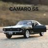 1:36 Chevrolet USA 1969 Camaro SS Vintage Matte Black Diecast Metal Car Model Toy For Collection Gift Kids A318