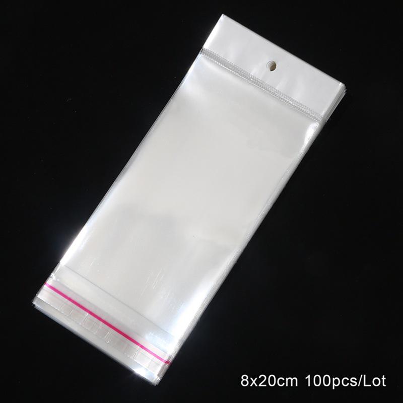 Прозрачный OPP пакет - Упаковка для браслетов/ожерелий разных размеров с отверстием для подвешивания (Маленький Средний Большой)