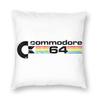 Чехол на подушку Ретро-логотип Commodore 64 Печатный полиэстер Чехол для подушки Декоративный чехол для декоративной подушки Домашний Квадратный 40x40 см