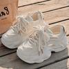 Dad Shoes Women's Spring and Summer New Popular Mesh Shoes Women's Breathable Mesh Shoes Thick-soled White Shoes Sneakers
