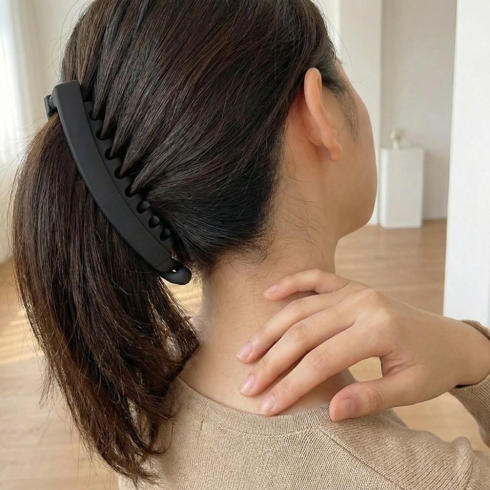 Natural Fluffiness Tortoiseshell Pattern Ponytail Barrettes Large Size Banana Hair Clip Women