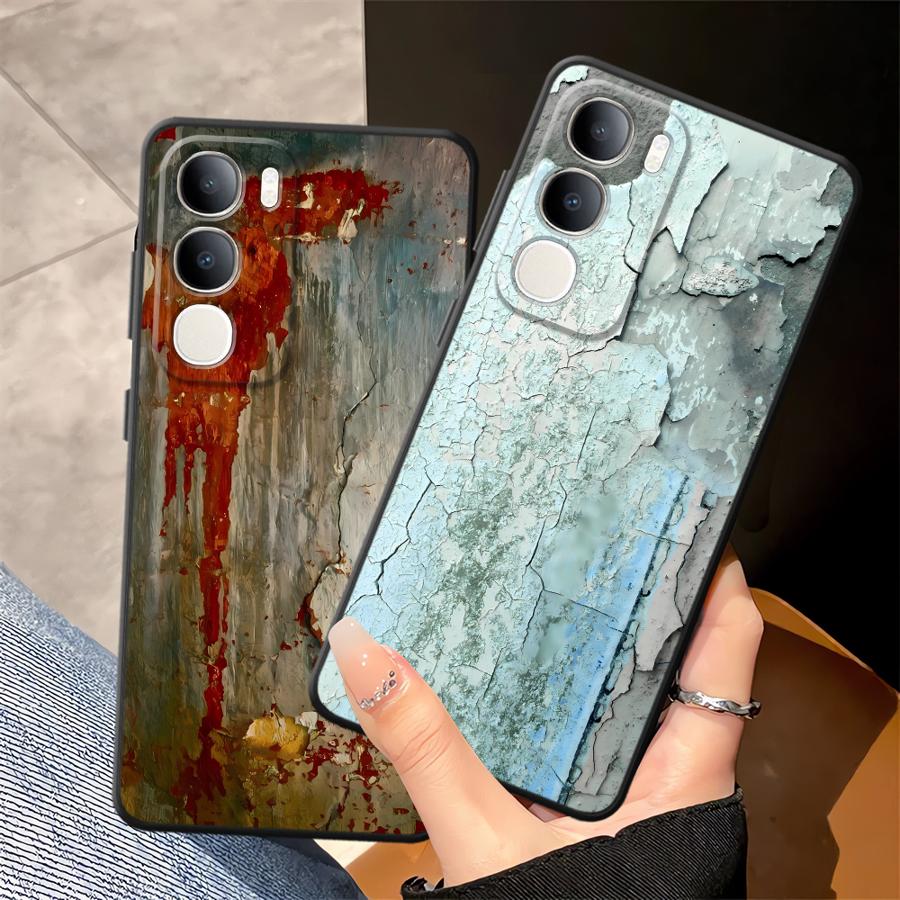 Чехол для Vivo Y52S Y93 Y71 Y91 V21E V23 V27 Y75 Y81 V29 Y53S Y50 Y95 V25 V30 Y51S Y78 Чехол для телефона Ретро Следы ржавчины