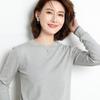 Женские зимние топы, однотонные, с круглым вырезом, с длинным рукавом, свитер, свободный