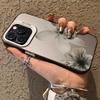 Роскошный Чехол Для Телефона С Черно-Белым Цветочным Узором Для iPhone 17 Air 16 15 14 Pro Max 12 13 16 Plus Серебристый Цвет Электролитическое Покрытие