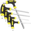 KEWAYO 5-Piece Set of T-Shaped Hex Wrenches with Long Ball Point, Chrome Vanadium Steel, 2.5mm/3mm/4mm/5mm/6mm, for Repairs, Cars, Machinery, and Moto