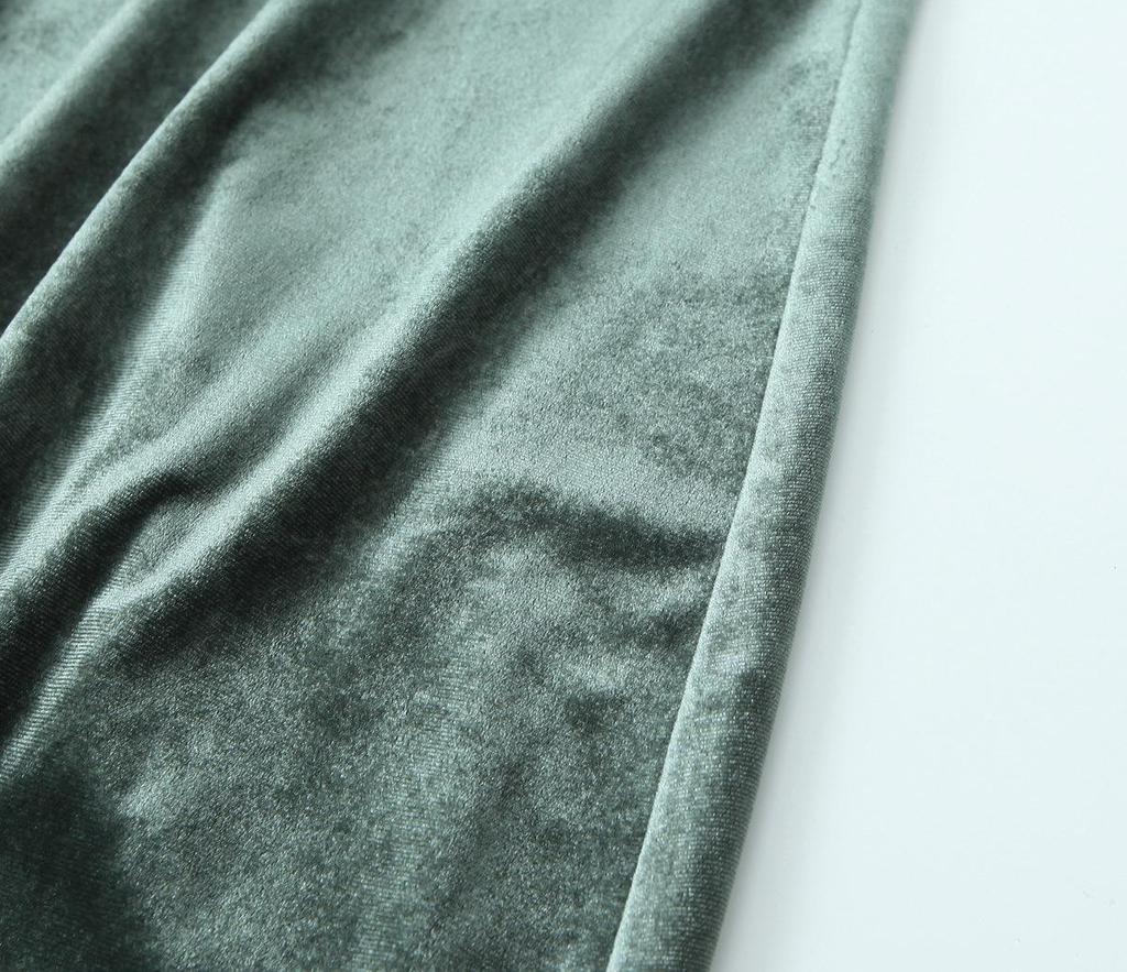 Autumn Velvet Midi Dress for Women - European & American Style Fashion