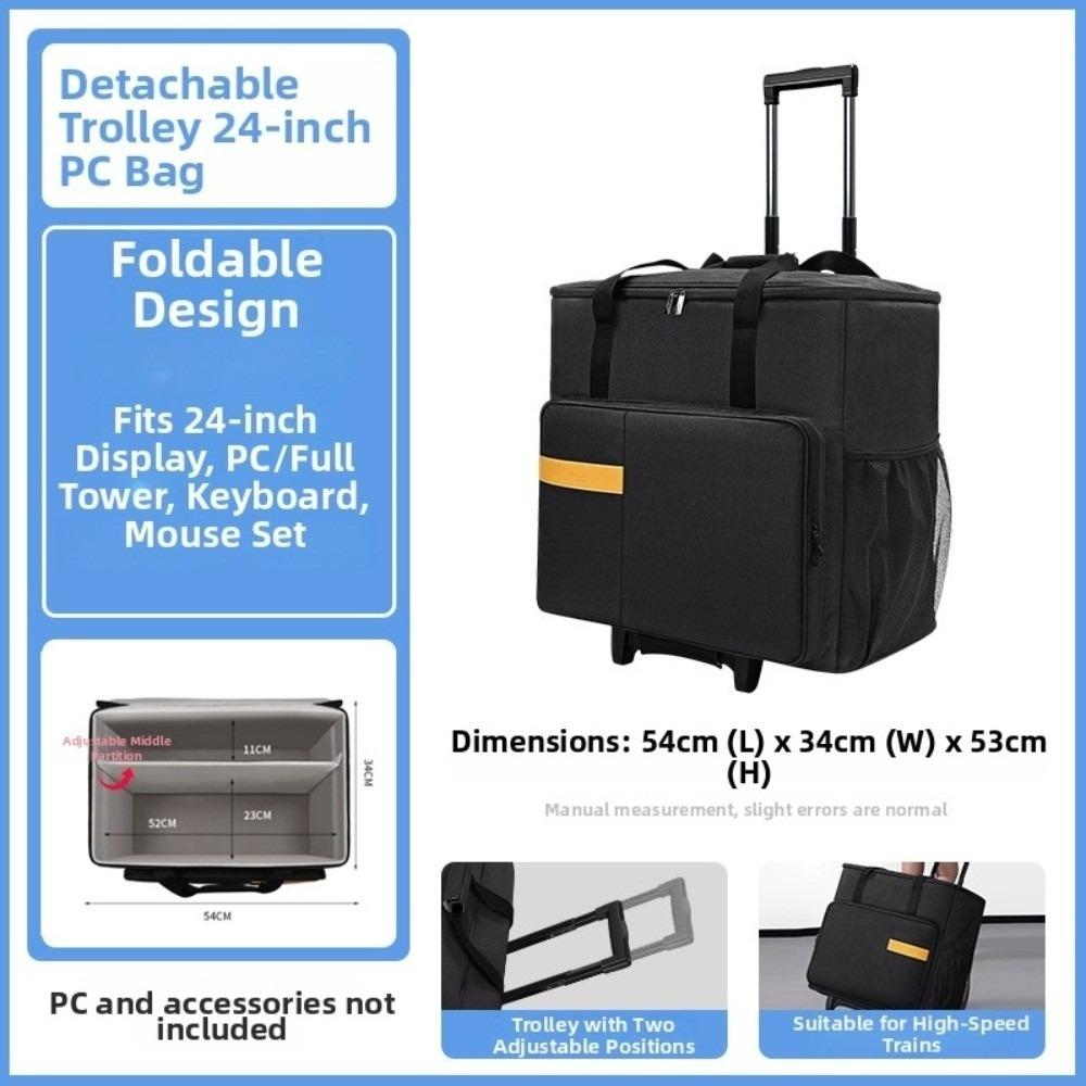 with Detachable Trolley Rolling Monitor Carry Case  Hold Up to 2 Screens