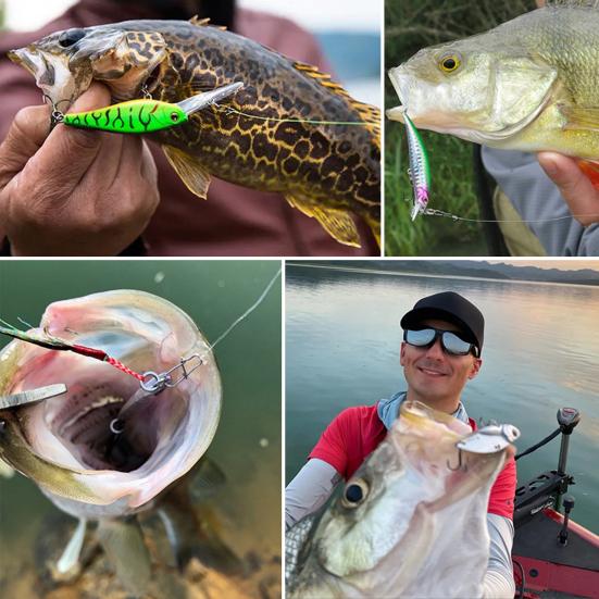 10 шт. Рыболовные приманки Жесткие приманки с тройными крючками 3D глаза Реалистичный вид Яркие цвета Мини-размер Портативные Искусственные приманки Свимбейты