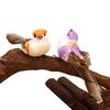 Simulation Bird Feathered Foam Bird Ornament Artificial Sparrow Statue Fake Bird with Clip for DIY Decoration Children Toy