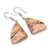 Natural Cappuccino Jasper 925 Sterling Silver Jewelry Earring 1.77" J3g10