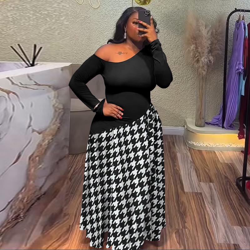 8162 Женское платье с принтом пэчворк, приталенное, весна/лето - Европейский/Американский стиль