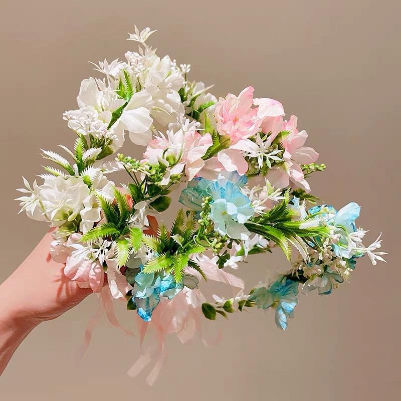 1 шт. Сказочный венок Реквизит для фотосъемки Головной убор Богемный стиль Лента Повязка на голову Лесная серия Головной убор Цветочный венок