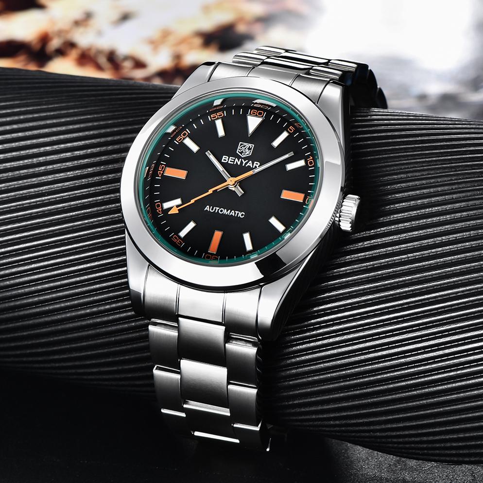 Benyar 5176 Men's Automatic Mechanical Watch Luxury Business Watch Waterproof 50M Night Light Fashion Watch