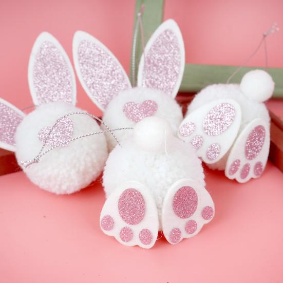 Easter Pendant with Hanging String Non-Woven Easter Bunny Butt Ear Pendant Seasonal Holiday