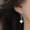 1 Pair New Silvery Earrings for Women Heart Chain Earring Jewelry Prevent Allergy Party Accessories Gift Heart Earrings