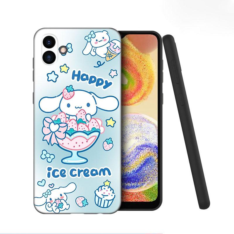 Kawaii Cinnamoroll черный силиконовый чехол для телефона Samsung Galaxy A01 A03 Core A04 E A02 A05 A10 A20 A21 A30 A50 S A6 A8 Plus A7