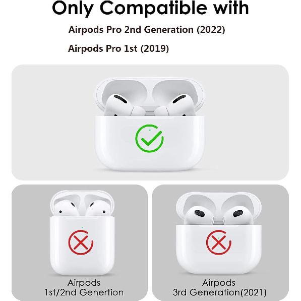 Compatible AirPods Pro 2nd/1st Generation Case Lock Flower Women Girl 2023/2022, Double Secure Lock Clip Hard Shockproof Protective iPods Pro 2 Cover