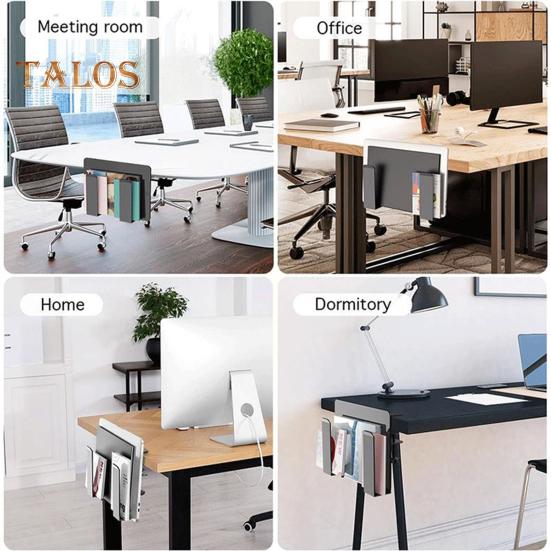 2 шт. Регулируемый органайзер для хранения ноутбука на боку стола, прочный несущий металлический держатель для ноутбука, зажимы без проколов