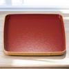 Square Bamboo Tray Sesame Vermilion Lacquerware Made In Japan J-kitchens 9-inch (Tray) Bamboo, Red, Non-Slip, 27cm, (ABS Resin),