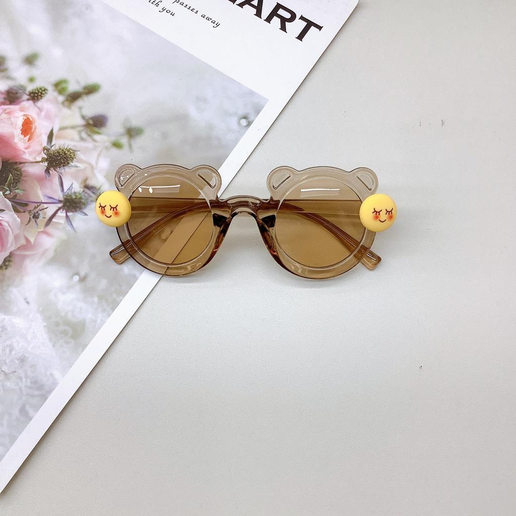 Модные детские солнцезащитные очки с милым медведем, детские солнцезащитные очки, мужские и женские солнцезащитные очки в форме сердца с защитой от ультрафиолета