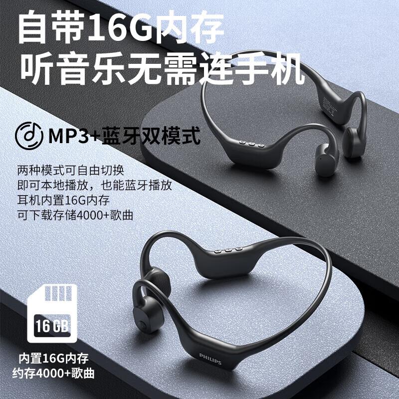 Philips TAA6609 Костная проводимость Bluetooth MP3 Спортивные наушники
