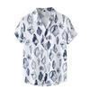 Мужская летняя повседневная рубашка с цветочным принтом в гавайском стиле с коротким рукавом для пляжного отдыха