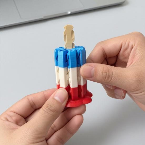 Спиральное мороженое Фиджет Красное Синее Сенсорная Игрушка Игрушка 3D Печатное Белое Мороженое Стресс