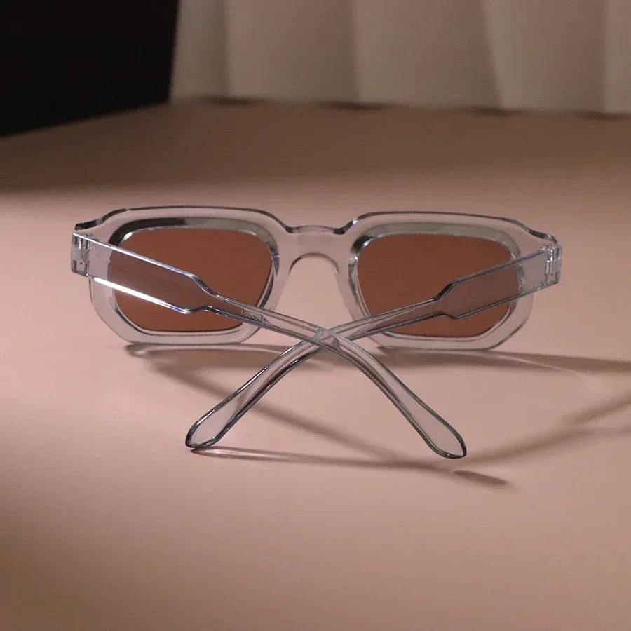 Новые прямоугольные солнцезащитные очки Женские Мужские Стильные Брендовые Дизайнерские Геометрические Солнцезащитные Очки Женские Мужские Пластиковые Личностные Уличные Очки