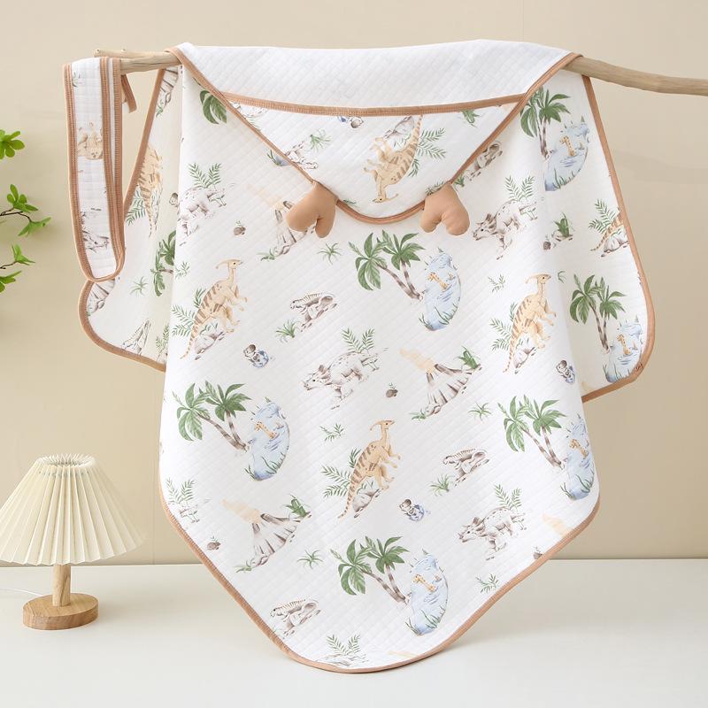 Пеленка для новорожденных с рисунком из мультфильма, детские одеяла из муслина с капюшоном для коляски, 100% хлопок, полотенца для младенцев, одеяла и пеленки для малышей