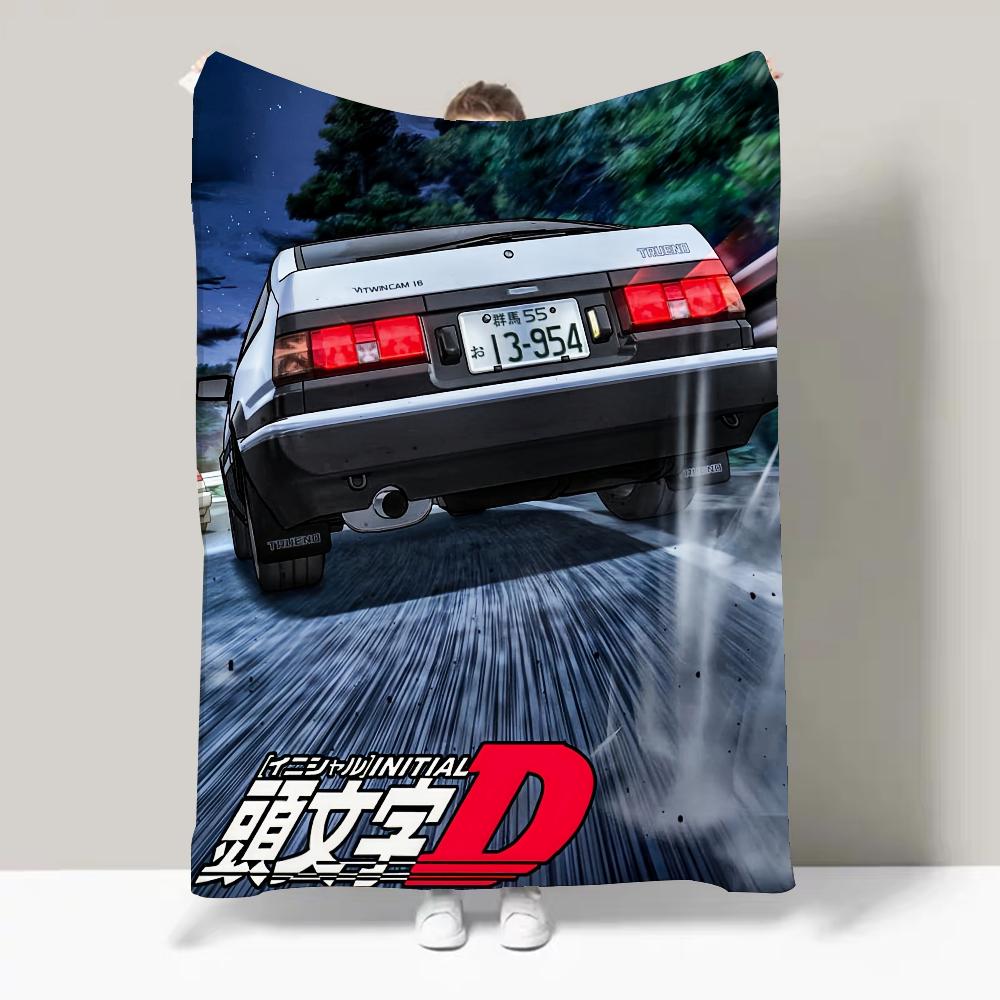 Плед с дизайном из аниме Initial D, легкий, для общежитий, дневного сна, гостиной, офиса, дивана, для всех сезонов