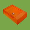 Bathroom Transparent Resin Vessel Sink Cloakroom Rectangular Countertop Orange Washbasin