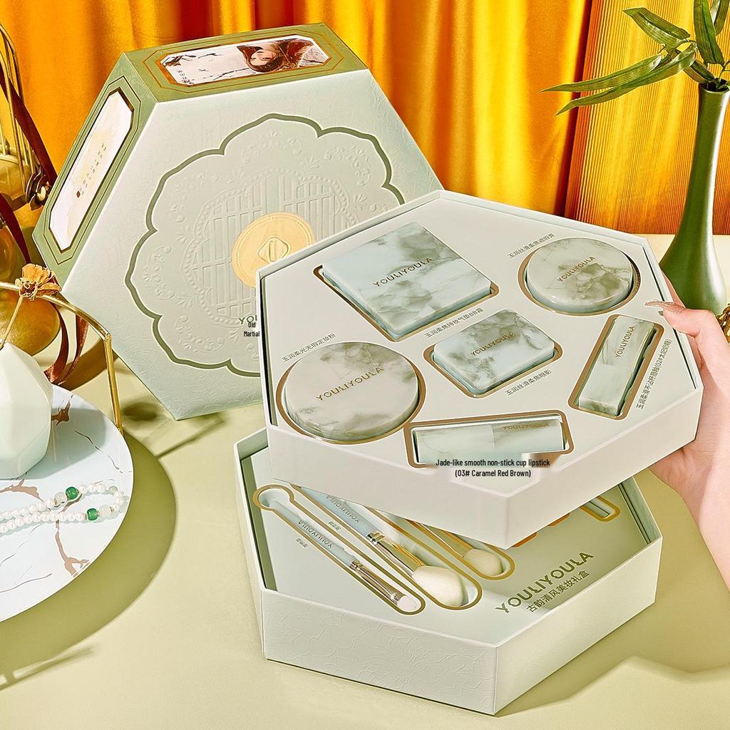 Ancient Rhyme Chinese Style Cosmetics Gift Set with Makeup Brushes