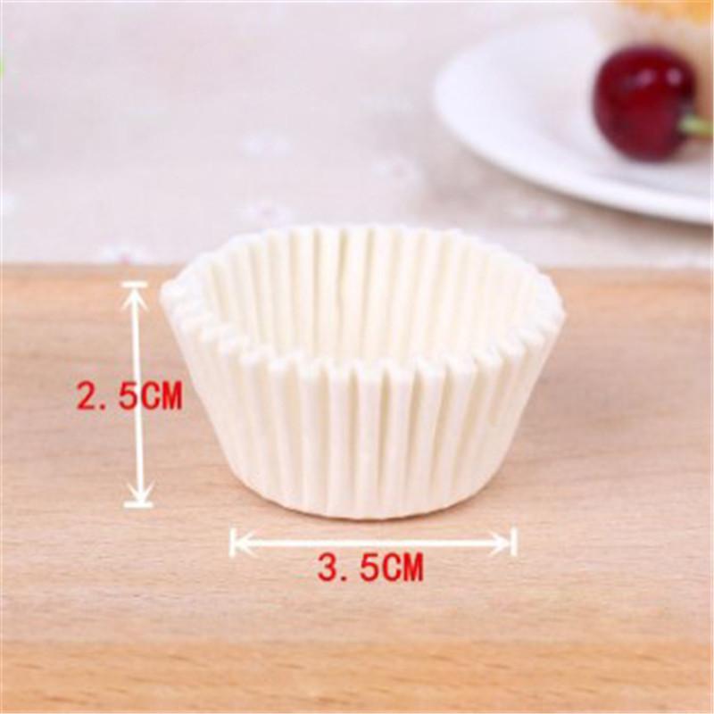 500Pcs Mini Size 3.5cm Chocalate Paper Liners Baking Muffin Cake Cupcake Cases Cup Tray Holder Solid Color Box
