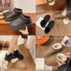 Thick-soled Bread Short Snow Boots for Women's Winter New Thickened Warm One-pedal Cotton Shoes for Women