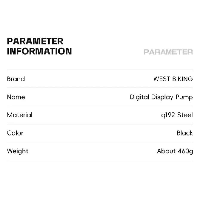 WEST BIKING 150PSI Bike Air Pump Foldable Digital MTB Road Bike Ball Tire Inflator Schrader Presta Valves Cycling Pump