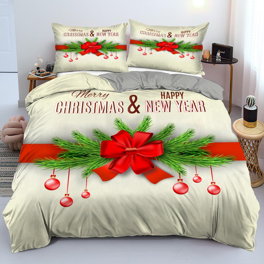 С Рождеством Постельное белье Комплект Кинг Квин Фулл Твин Размер Детский Мультяшный Пододеяльник Снежный Чехол для Одеяла 2/3шт Полиэстер Чехол для Одеяла