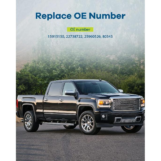 LUJUNTEC Exterior Door Handle - Front Passenger Right Side, Chrome Direct Replacement for 2007-2013 for Cadillac for Escalade,2007-2013 for GMC for