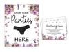 Inkdotpot Bridal Shower Game 1 SignA    30 Size CardsA  White Floral Girls Night Out Bachelorette Party Drop Your Panties