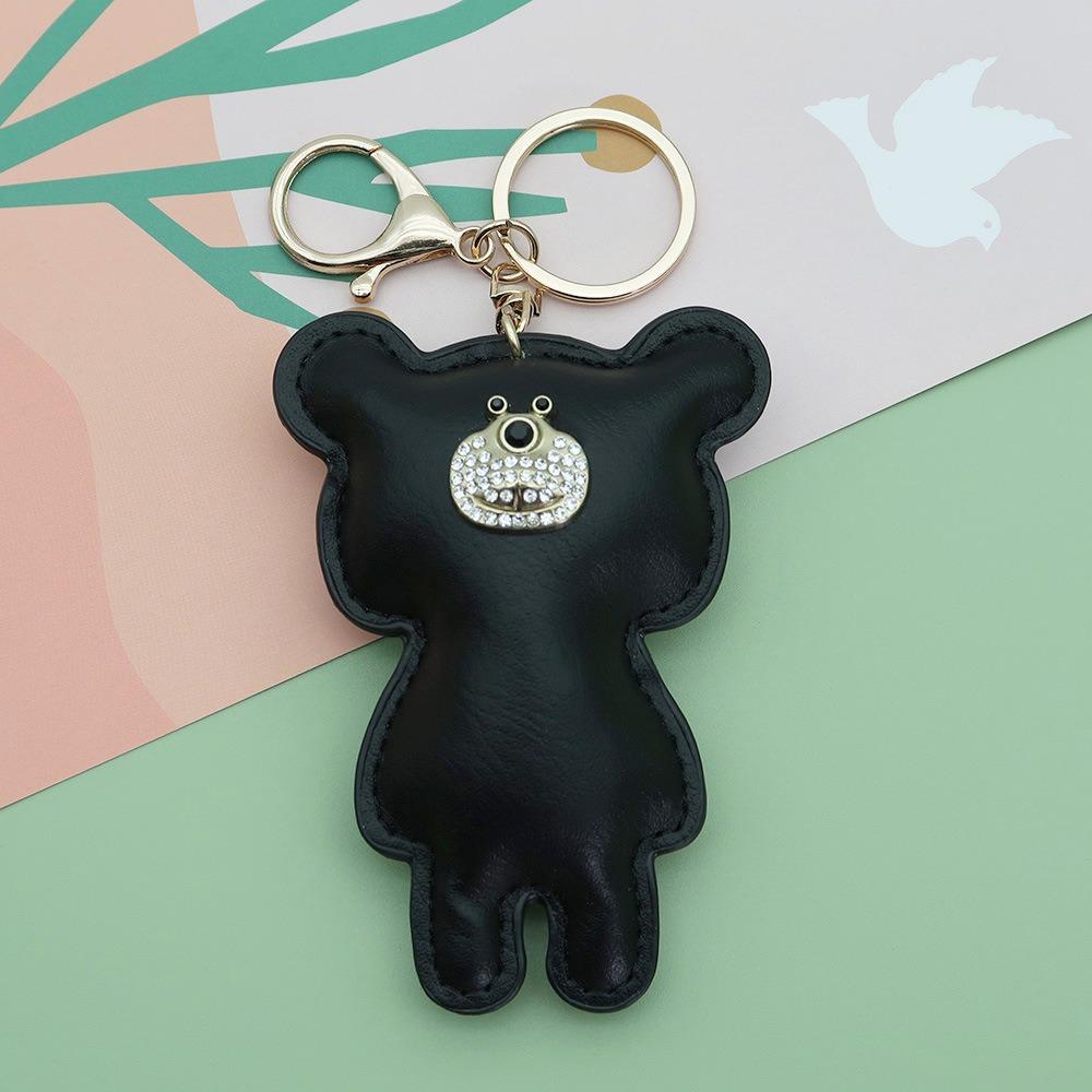 Fashion PU Leather Embroidery Bear Hanger Cute Heart Bears Bag Pendant  Backpack Decoration