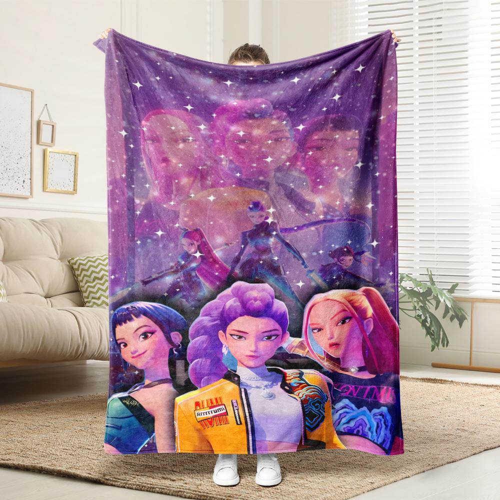 K-Pop Охотники на демонов Милый аниме-девушка узор!Супер крутое одеяло ждет вас