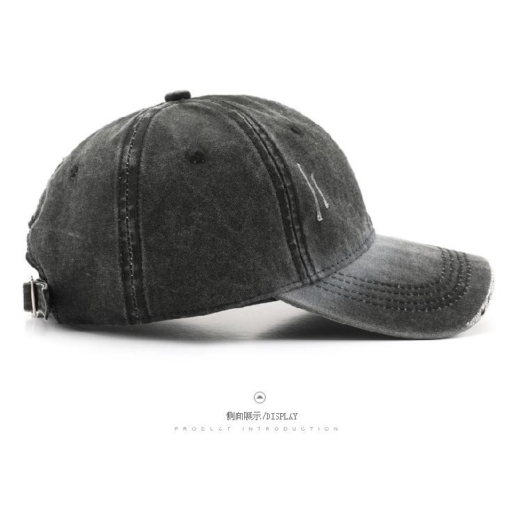Women's washed gradient distressed solid-color baseball cap, suitable for outdoor activities and providing sun protection