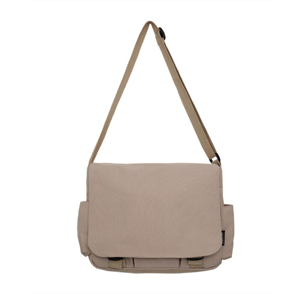 Crossbody Bags Black Solid Nylon Bag Large Capcity Solid Color Messenger Bag Multipockets Korean Style Simple Shoulder Bag Men