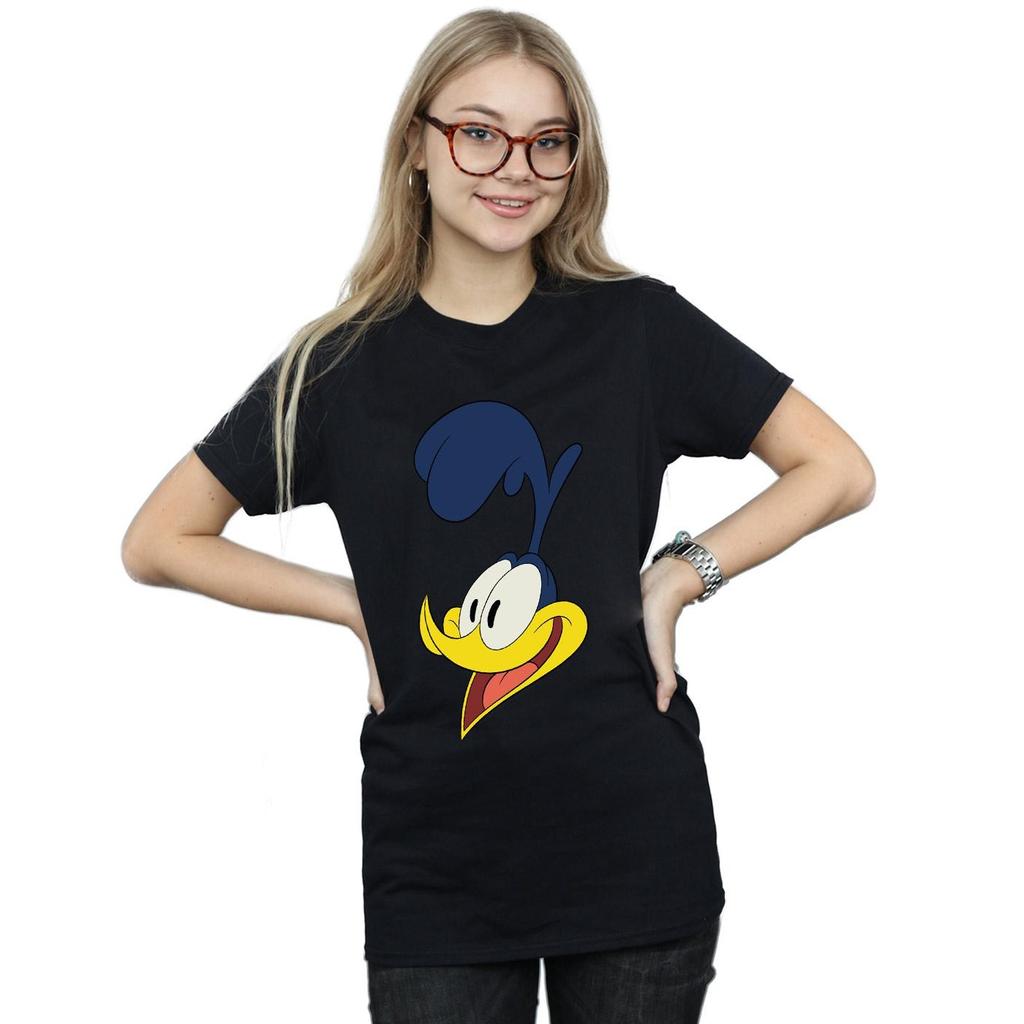 Looney Tunes Womens/Ladies Road Runner Face Cotton Boyfriend T-Shirt