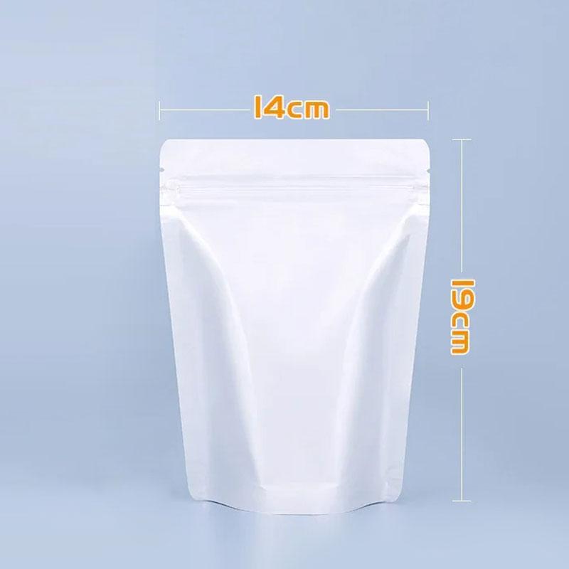 50 шт. Серебристый цвет, многоразовая сумка из алюминиевой фольги, матовая стоячая сумка для упаковки пищевых продуктов, самозакрывающиеся пластиковые пакеты на молнии с широким дном