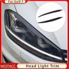 2Pcs Car Headlight Trim Cover Sticker for Volkswagen VW GOLF 7 MK 7 GTI Head Light Lamp Eyebrow Decoration Cover