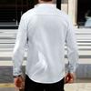 Мужская льняная рубашка с длинным рукавом, рубашка с отложным воротником, рубашка в стиле business casual, деловая рубашка, рубашка стандартного кроя