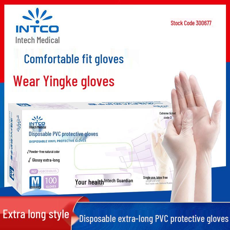 Food Grade PVC Disposable Gloves for Kitchen, Baking, Beauty, Tattoo, Latex-Free