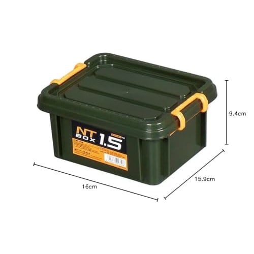 JEJ Astage NT Box #1.5 Green, Disaster Preparedness Container, Approx. 8.7" W X 6.6" D X 3.5" H, Storage, DIY, Small Items, Outdoor