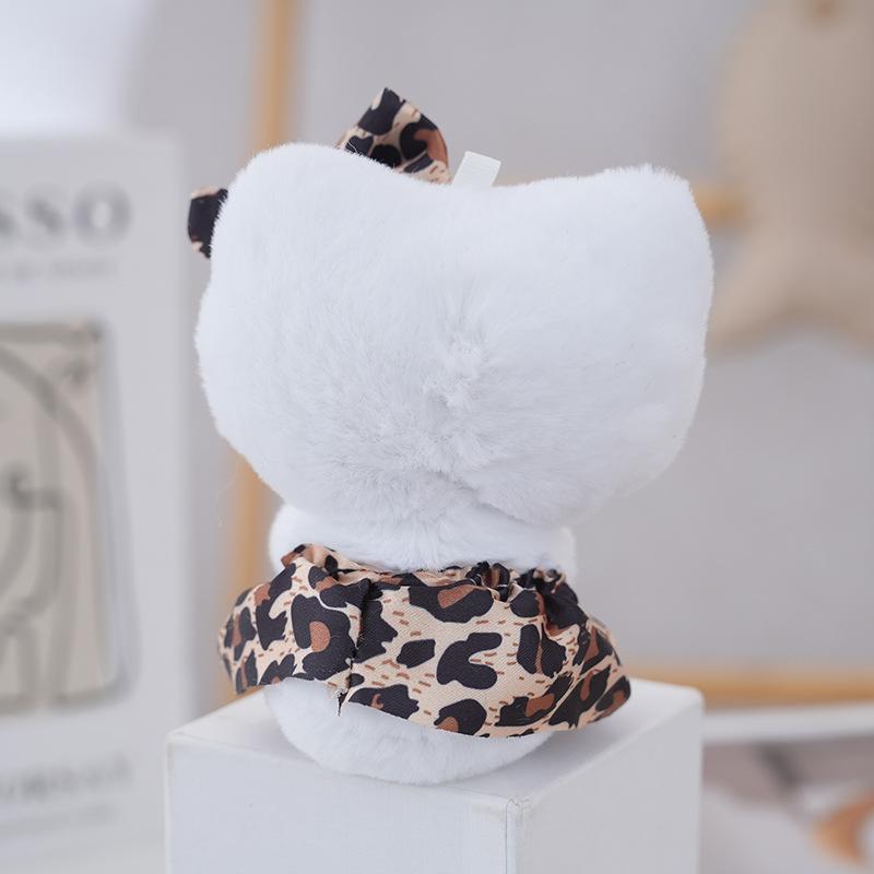 Cute Floral Dress Plush Cat Keychain Cartoon Doll Bag Charm Kawaii Pendant Accessory